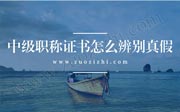 中级职称证书,中级职称证书怎么辨别