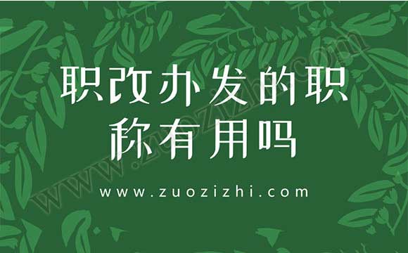 职改办发的职称有用吗