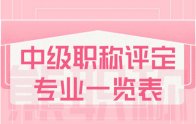 中级职称评定专业一览表中都有哪些专业？都是怎么划分的？