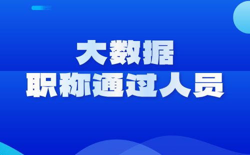 大数据职称通过人员