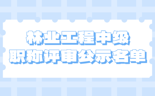 中级职称评审公示名单