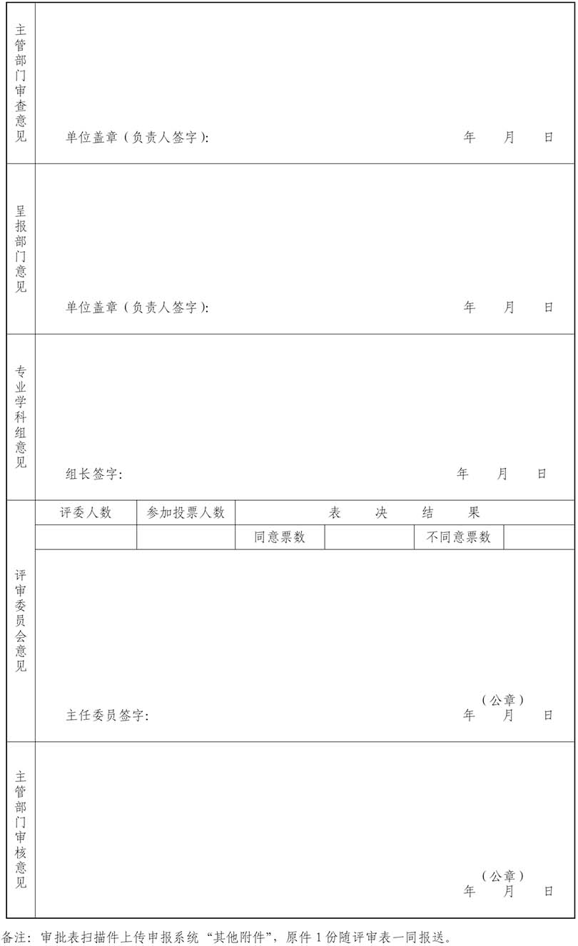 山东改系列申报专业技术职称评审表